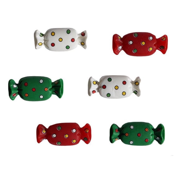 Buttons Galore Flatback Embellishments for Crafts - Holiday Candy - 18 Pieces