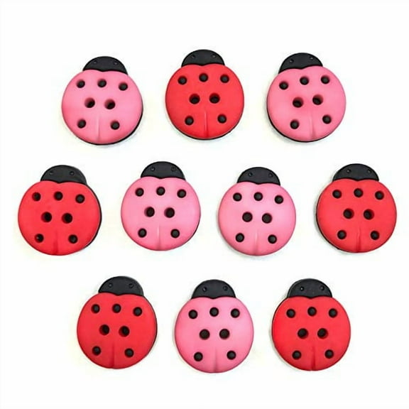 Buttons Galore - Lucky Ladybugs Theme Buttons - 3 Pack