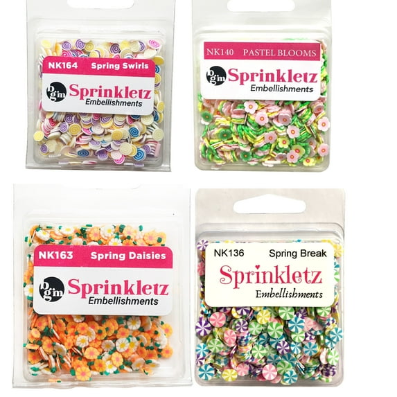 Buttons Galore Sprinkletz Tiny Polymer Clay Embellishments For Crafts - SPRING