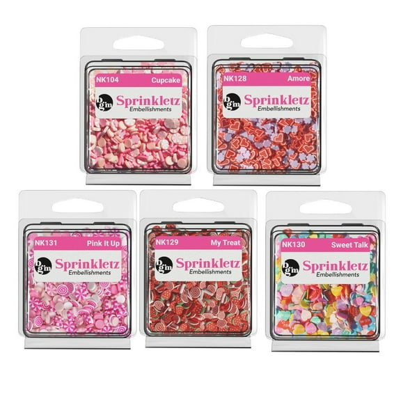 Buttons Galore Sprinkletz, Tiny Polymer Clay Embellishments for Crafts, Scrapbooks, Card Making & Shaker Crafts -LOVE - 60 Grams Total