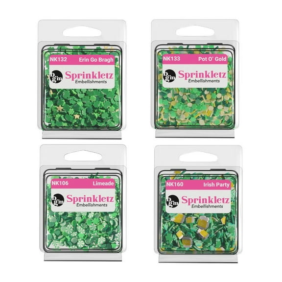 Buttons Galore Sprinkletz, Tiny Polymer Clay Embellishments for Crafts, Scrapbooks, Card Making & Shaker Crafts - St. Patricks Day - 2,400 Pieces