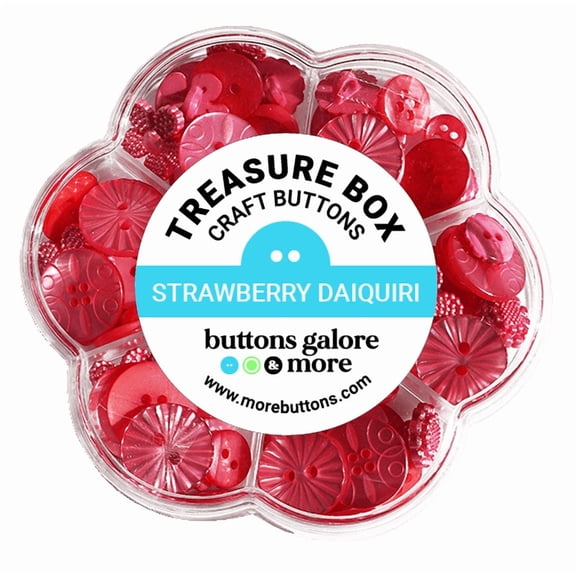 Buttons Galore Treasure Box-Strawberry Daquiri