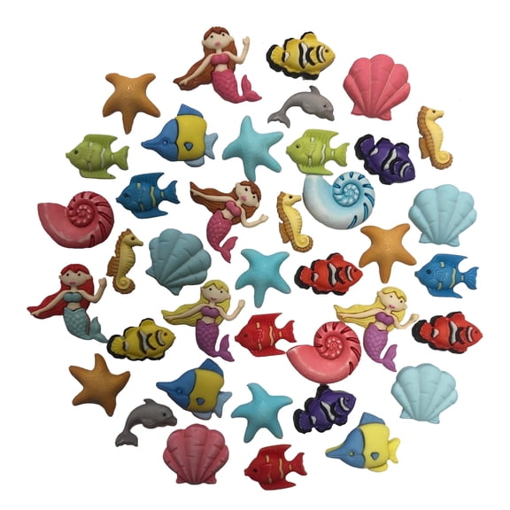 Buttons Galore Under the Sea & Button Assortment for Art & Crafts - 50 Buttons