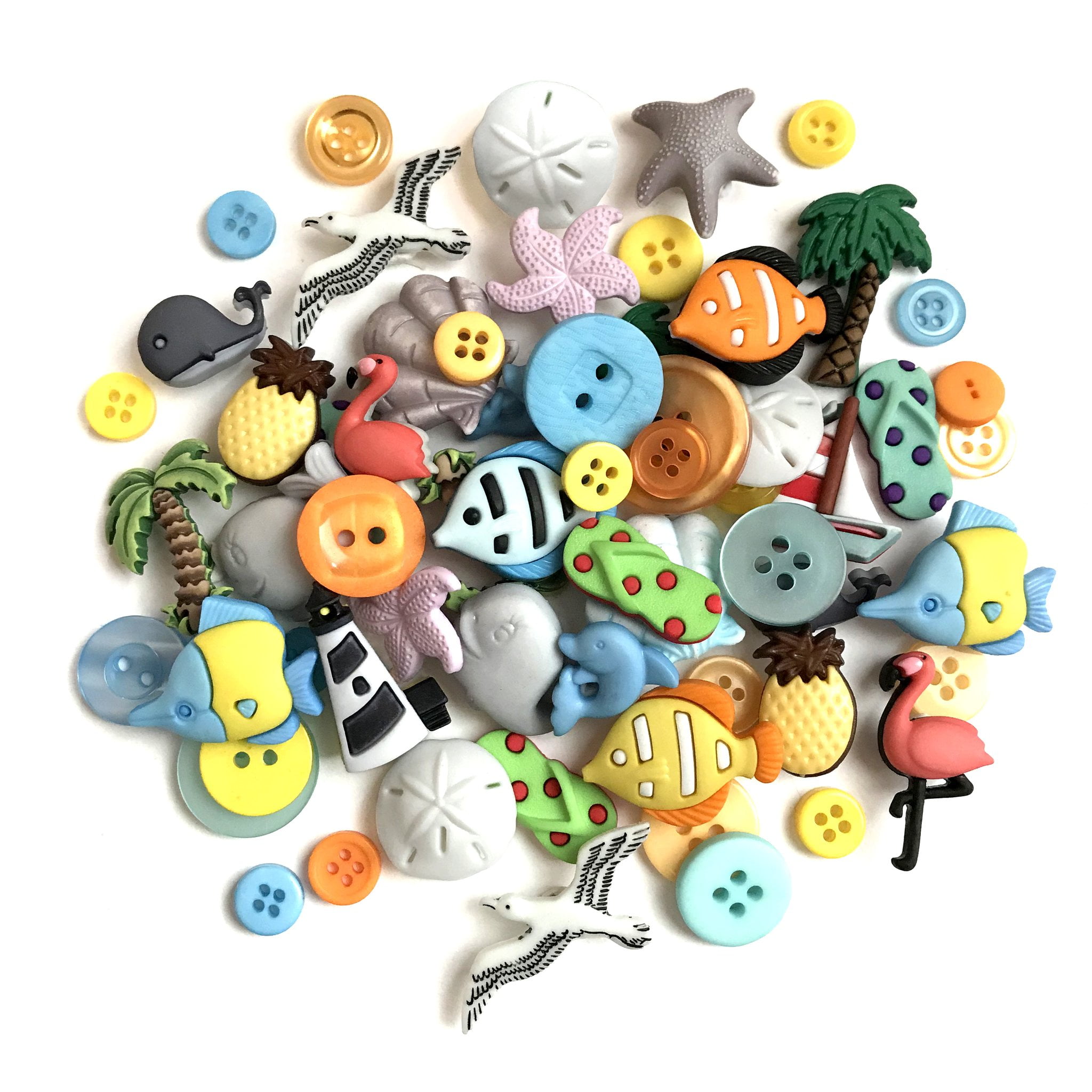 Buttons Galore Craft Buttons - Pigskin Theme, 3 Packs, Assorted Sizes, For Sewing & Crafts