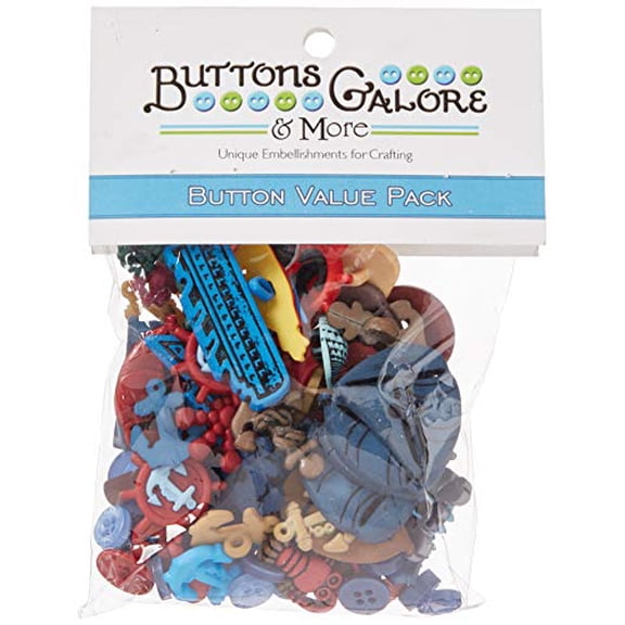 Buttons Galore and More Collection Round Novelty Buttons & Embellishments Based on Variety of Themes, Holidays and Seasons for DIY Crafts, Scrapbooking, Sewing, Cardmaking and other Projects - 50 Pcs