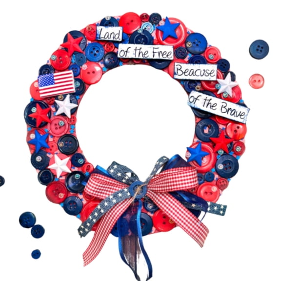 Buttons Galore and More Patriotic Wreath DIY Craft Kit