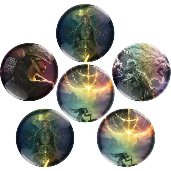 Buttons Pin Elden Game Ring Party Favors Toys Gifts Badges Supplies DIY Crafts Birthday for Kids 6pcs