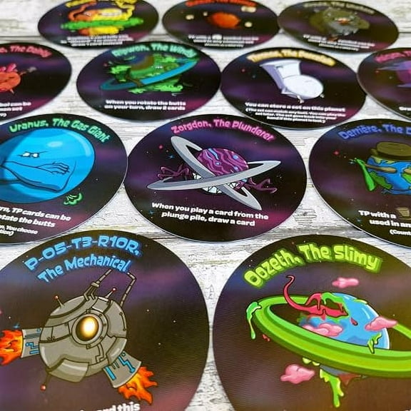 Butts in Space Galactic Edition Bundle with Plungers & Planets Neoprene Game Mat