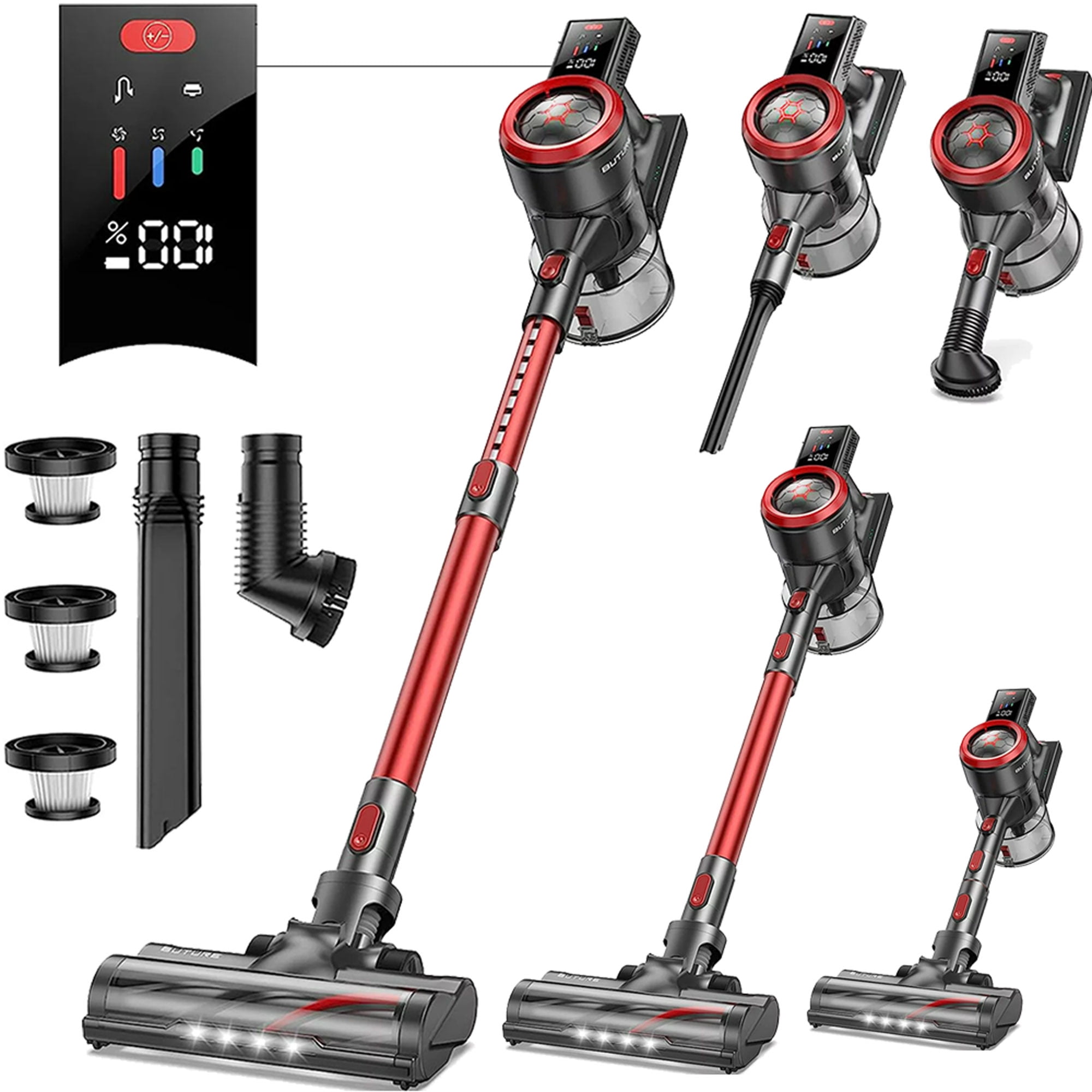 Buture Cordless Stick Vacuum Cleaner with Color Touch Display