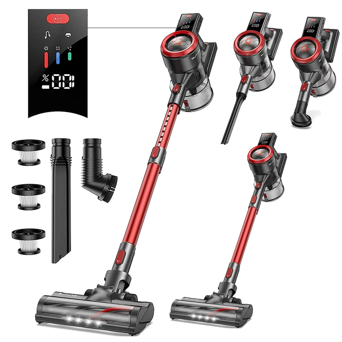 Buture Cordless Stick Vacuum Cleaner with Color Touch Display