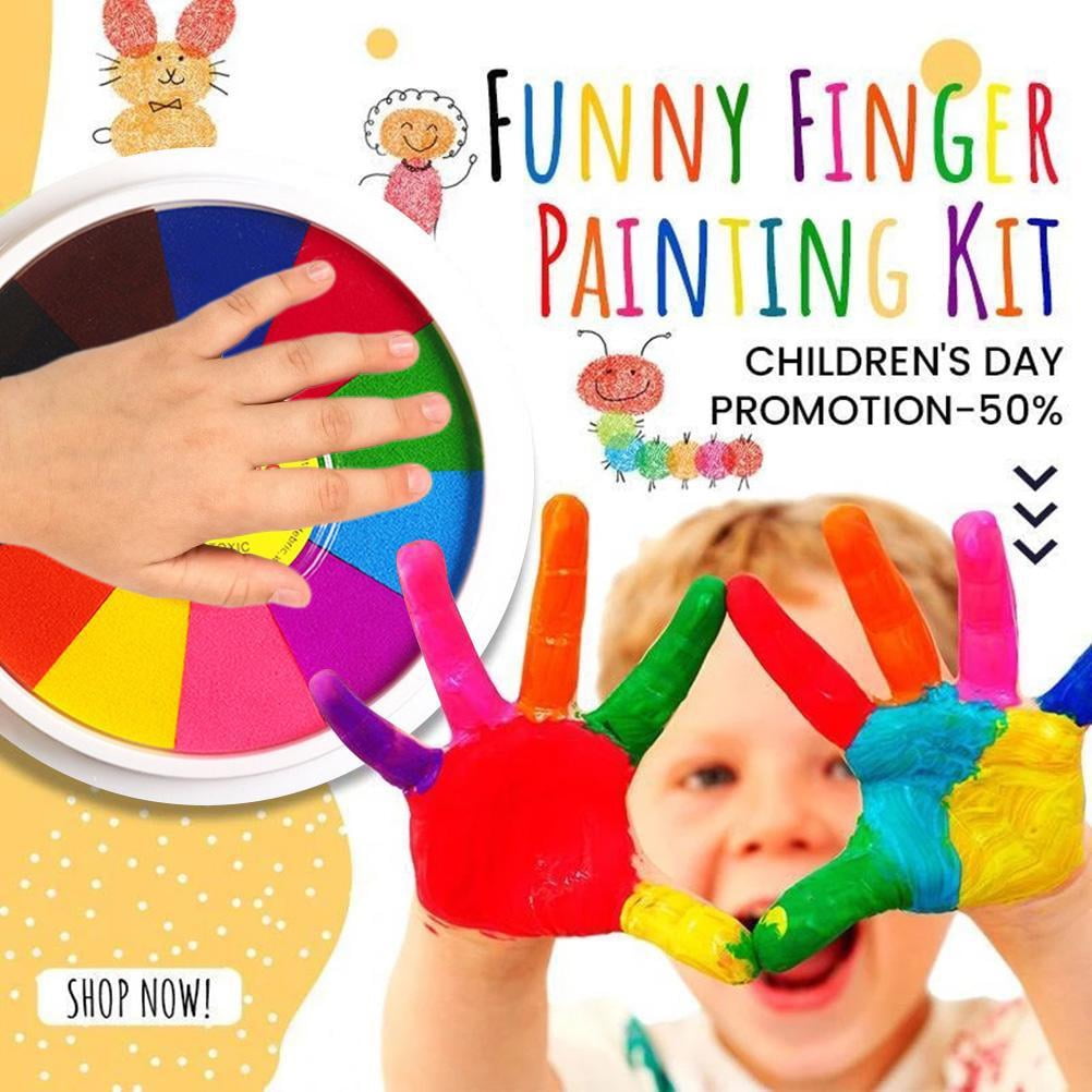 Buumin 12 Colors Finger Paint for Toddlers,Washable,Non Toxic,Safe Kids
