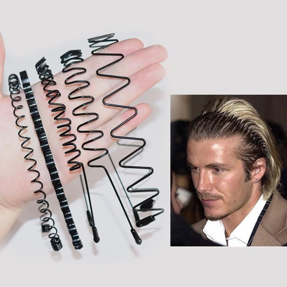 Buumin 5Pcs Hair Bands, Men's and Women's Wavy Metal Spring NonSlip