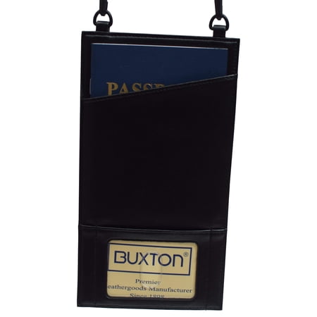 Buxton Leather ID Passport Neck Tavel Wallet