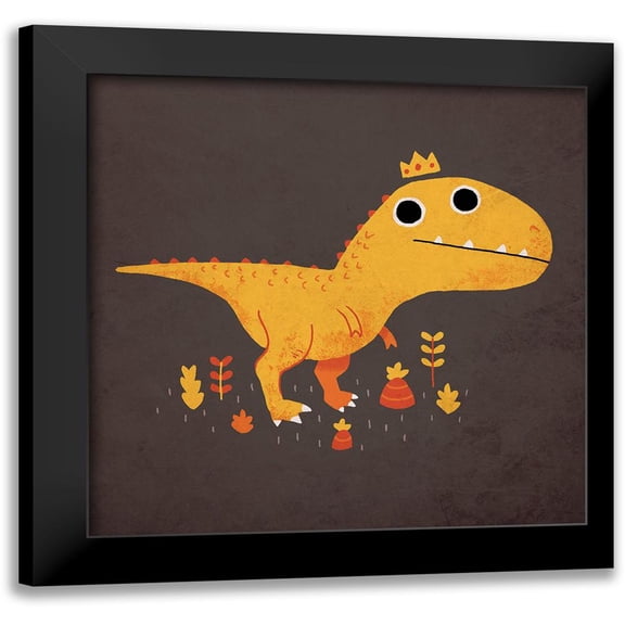 Buxton, Michael 12x12 Black Modern Framed Museum Art Print Titled - Tyrant Lizard King