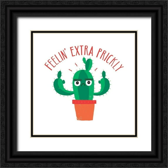 Buxton, Michael 12x12 Black Ornate Wood Framed with Double Matting Museum Art Print Titled - Extra Prickly