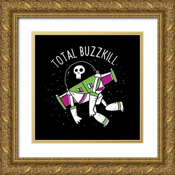 Buxton, Michael 12x12 Gold Ornate Wood Framed with Double Matting Museum Art Print Titled - Total Buzzkill