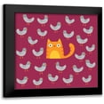 thumbnail image 1 of Buxton, Michael 15x15 Black Modern Framed Museum Art Print Titled - Cat amongst the Pigeons, 1 of 5