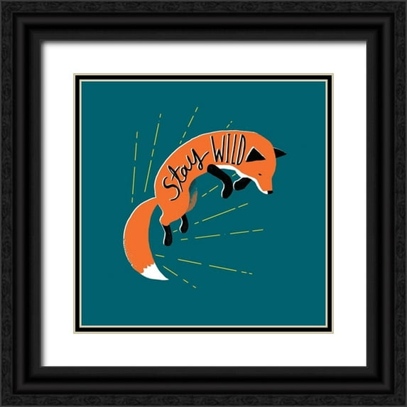 Buxton, Michael 20x20 Black Ornate Wood Framed with Double Matting Museum Art Print Titled - Stay Wild