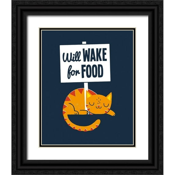 Buxton, Michael 26x32 Black Ornate Wood Framed with Double Matting Museum Art Print Titled - Will Wake for Food