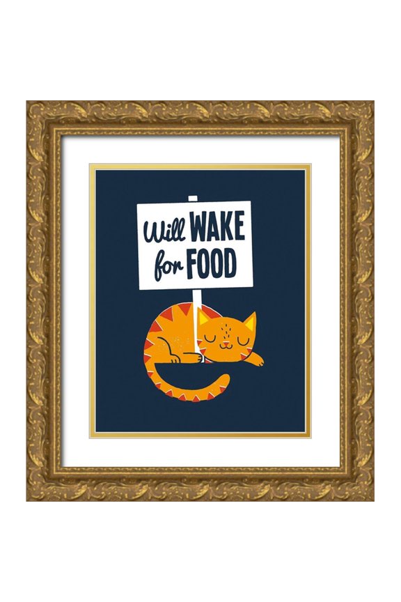 Buxton, Michael 26x32 Gold Ornate Wood Framed with Double Matting Museum Art Print Titled - Will Wake for Food