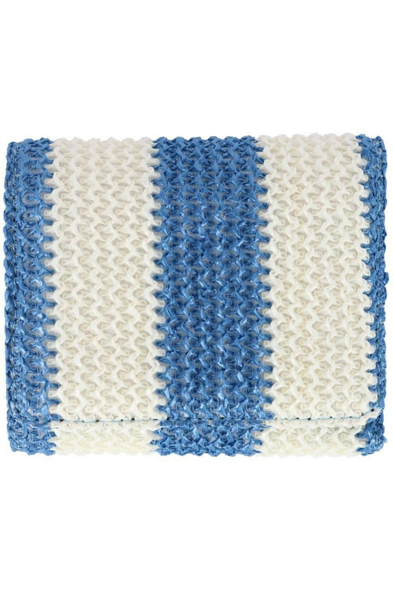 Striped Straw Vegan Leather Medium Trifold (Women)