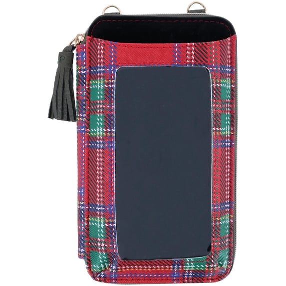 Buxton Tartan Plaid Printed Vegan Leather Everywhere Wallet (Women)