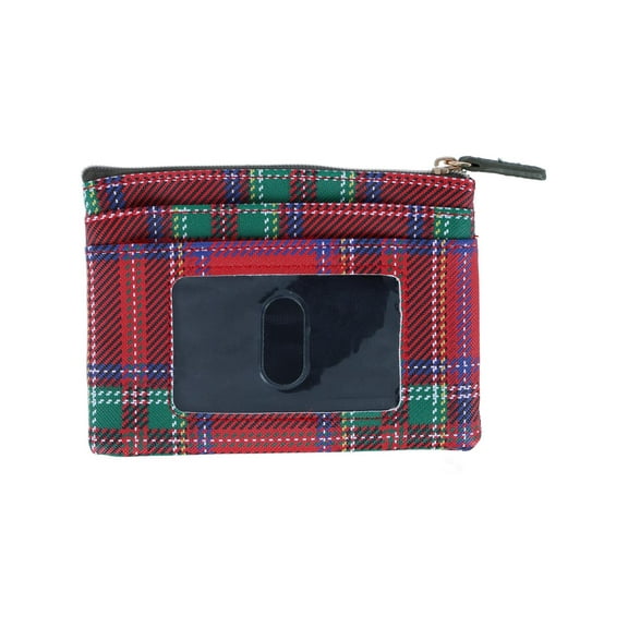 Buxton  Tartan Plaid Printed Vegan Leather Large ID Coin Case (Women)