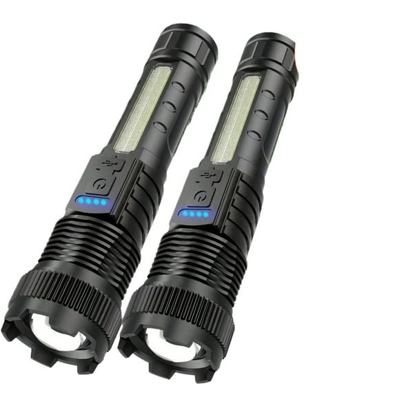 Buy 1 Get 1 Free 2-Pack Rechargeable LED Flashlight, 6 Modes USB-C Zoomable for Emergency