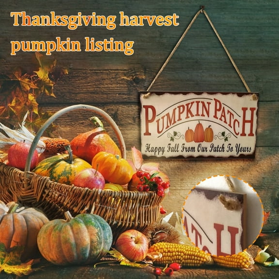 Buy 1 Get 1 Free!QianYing Wood Sign Fall Crop Hanging Wall Decoration Home Decoration