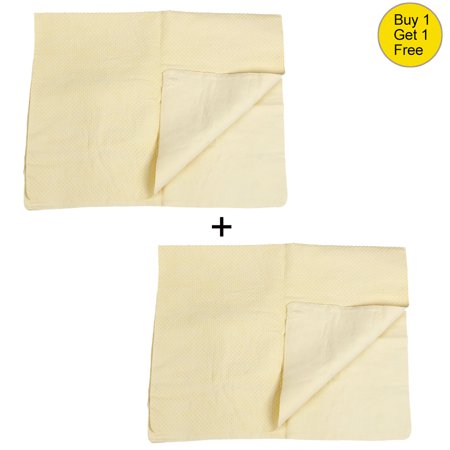 Car Cleaning Tool Vehicle Glass Cleaning Chamois Cham Light Yellow Rectangle Shape Towel 2 Pcs Total