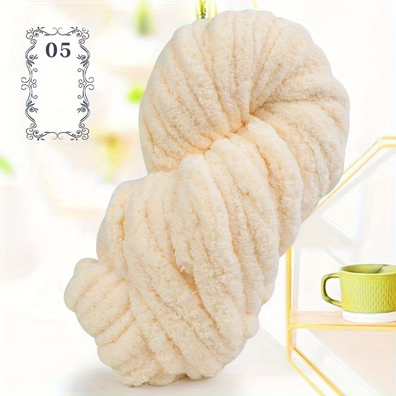 Buy 1 Get 1 Free, total of 2 Pcs Giant Super Soft Chunky Chenille Yarn - Bulky Polyester for Cozy Blankets, Home Decor Projects, and Knitting - Fluffy, Vibrant, and Easy to Work With, 250g per Piece