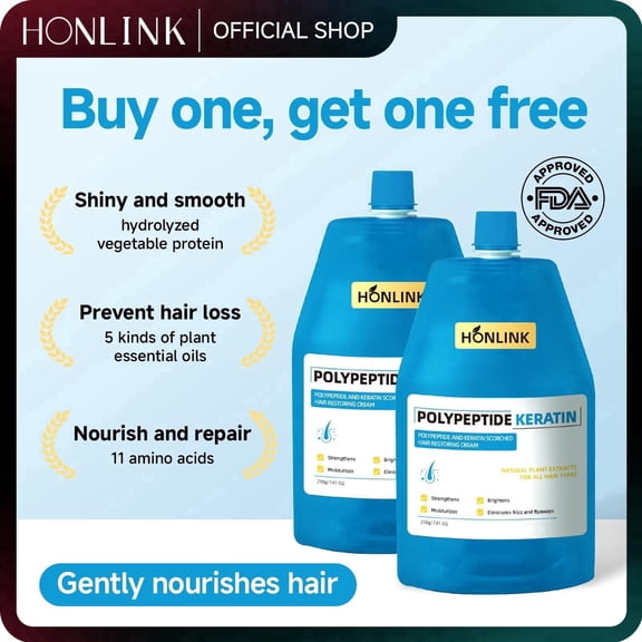 Buy 1 get 1 freePolypeptide Keratin Hair Restoring Cream - Deep Repair Conditioner for Damaged, Dry & Frizzy Hair