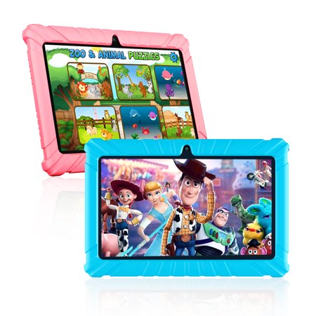Buy 2 Contixo 7-inch V9-2 Bundle Kids Tablet Value Pack, 2 GB Ram, 32 GB Storage, Parental Control, Camera, Learning Tablet for Children with Teacher's Approved Apps, Kid-Proof Case Blue and Pink Set