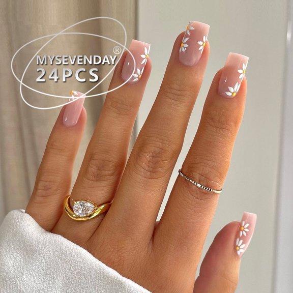 Buy 2 Get 1 FREE Pink Chrome Ombre Press On Nails, Long Coffin Fake Nails with Mirror Effect, 24Pcs Reusable Acrylic Nails Kit with Jelly Glue & Nail File