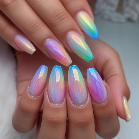 (Buy 2 Get 1 Free)Purple Press On Nails Almond Medium Fake Nails Glossy Nail Press Ons With 3D Rhomb Shaped Designs Acrylic False Nails Purple Full Cover Glue On Nails Stick On Nail For Women 24Pcs