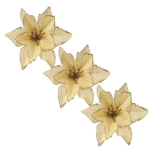 Buy 2 Get 1 Free!! Shiogb Golden Edge Shining Artificial Flower Festival Decorative Accessory Artificial Flower, Phnom Penh Artificial Flowers, Gold