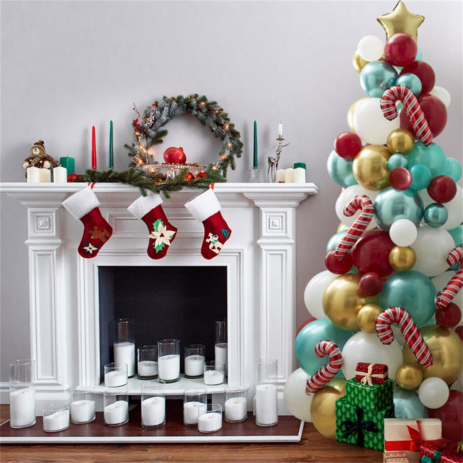 Buy 2 get 1 Free) Corashan Room Decor, Christmas Balloons Garland ...