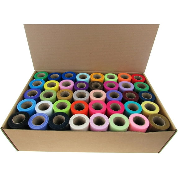 Buy 20 or 40 Rolls of 6 Inch X 75 Feet Tulle Rolls (40 Rolls Pick Your Color)