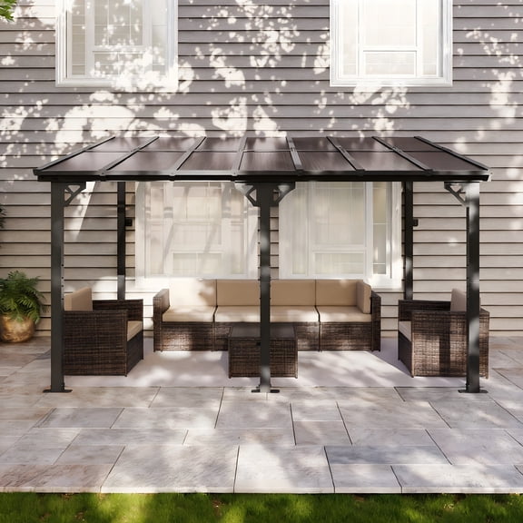 Buy 3.6x3M Hardtop Pergola With Get A 7 Pcs Patio Sofa Set Free!