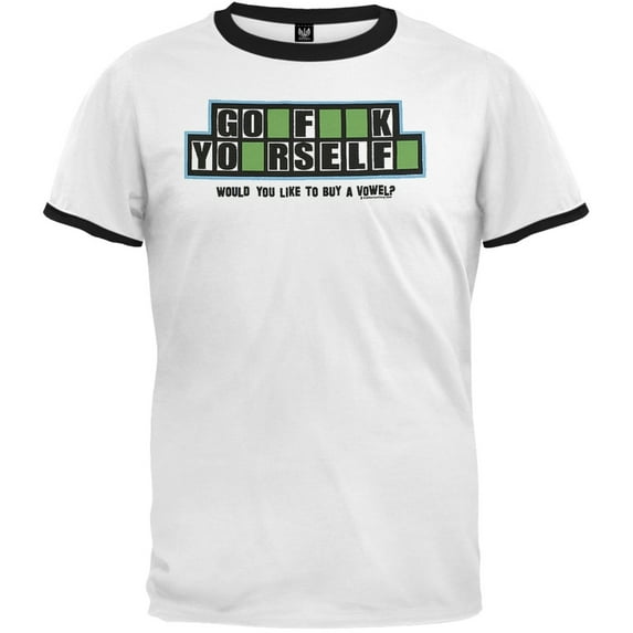Buy A Vowel - Ringer T-Shirt - Large