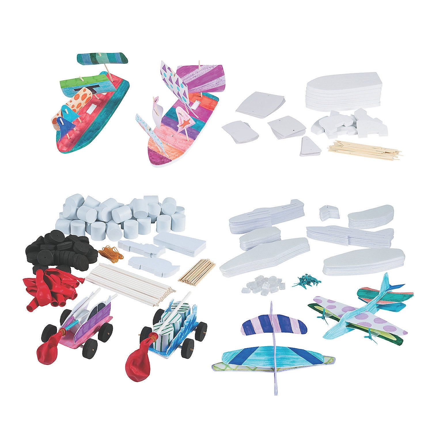 Buy All & Save DIY STEAM Transportation Kits, Craft Kits, Party Supplies, 30 Pieces