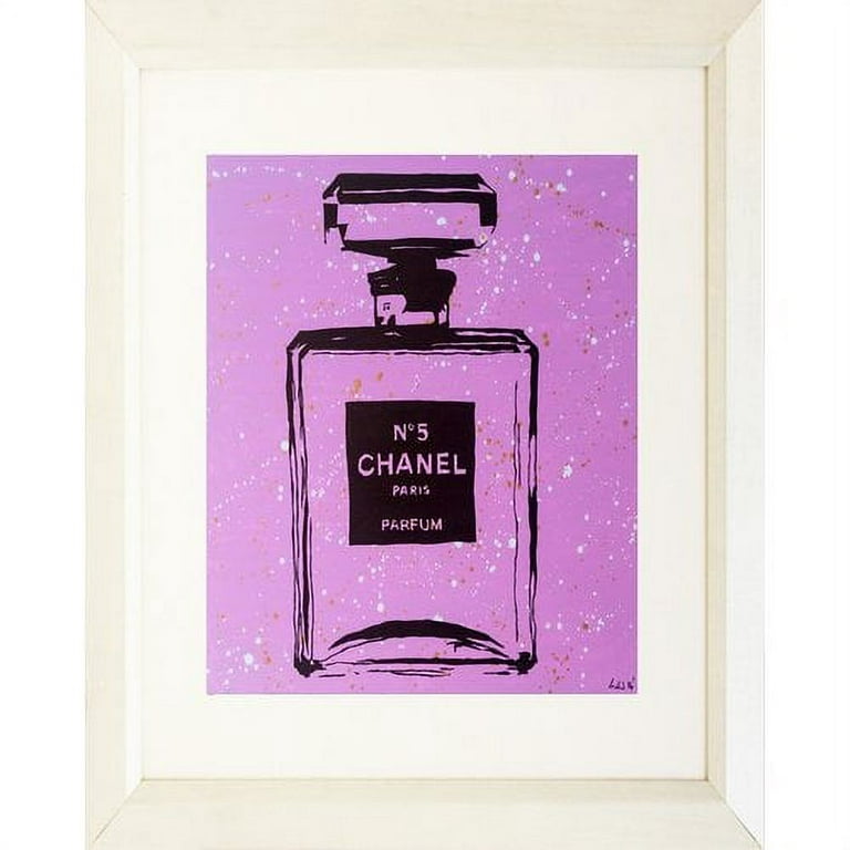 Buy Art for Less Fancy Perfume 'Chanel Purple Urban Chic' Framed Graphic Art Print - Size: 23 H x 19 W x 1 D, Frame Color: White