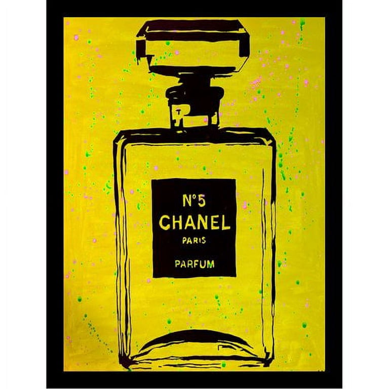 Buy Art for Less Fancy Perfume 'Chanel Green Urban Chic' Framed Graphic Art Print - Size: 22.5 H x 18.5 W x 1 D, Frame Color: Black