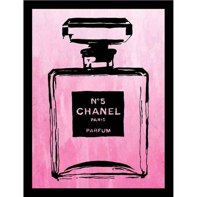 Chic Perfume Print Fashion Wall Art Pink Lips Poster 