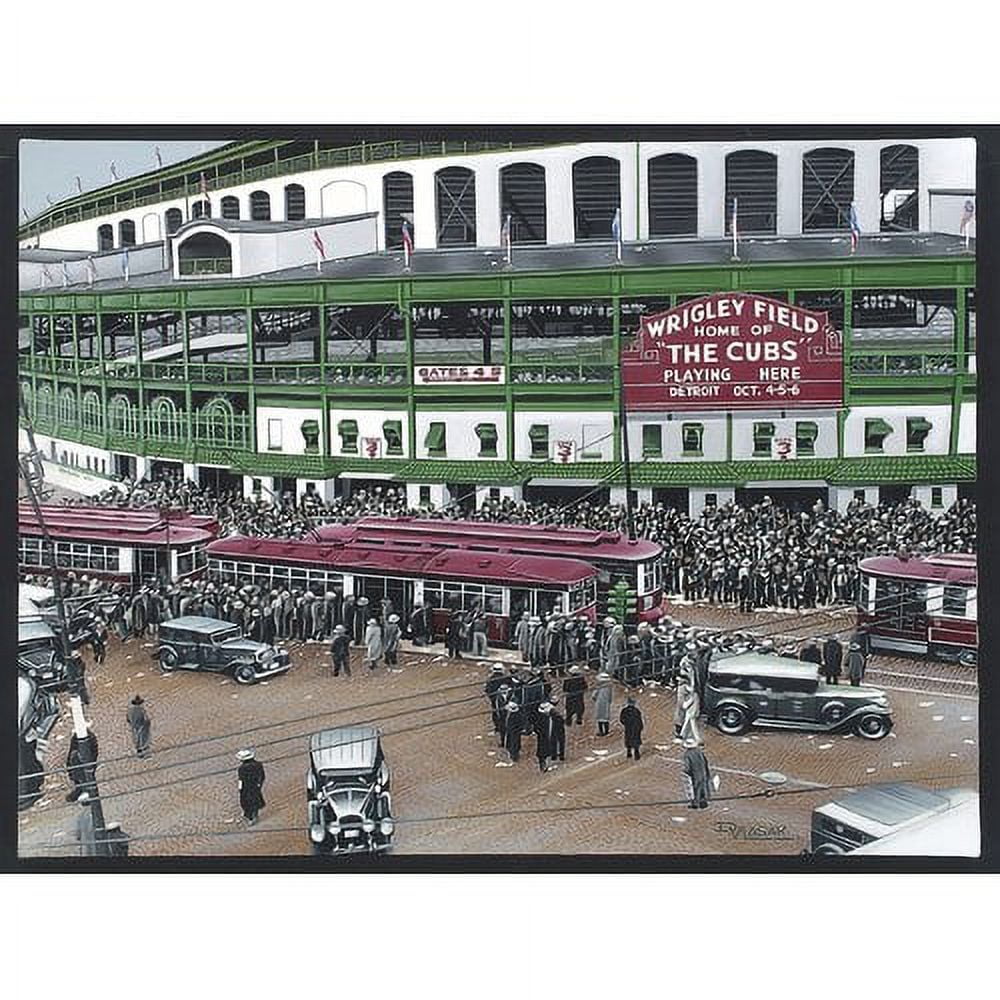 Vintage Wrigley Field Baseball Stadium Canvas Print