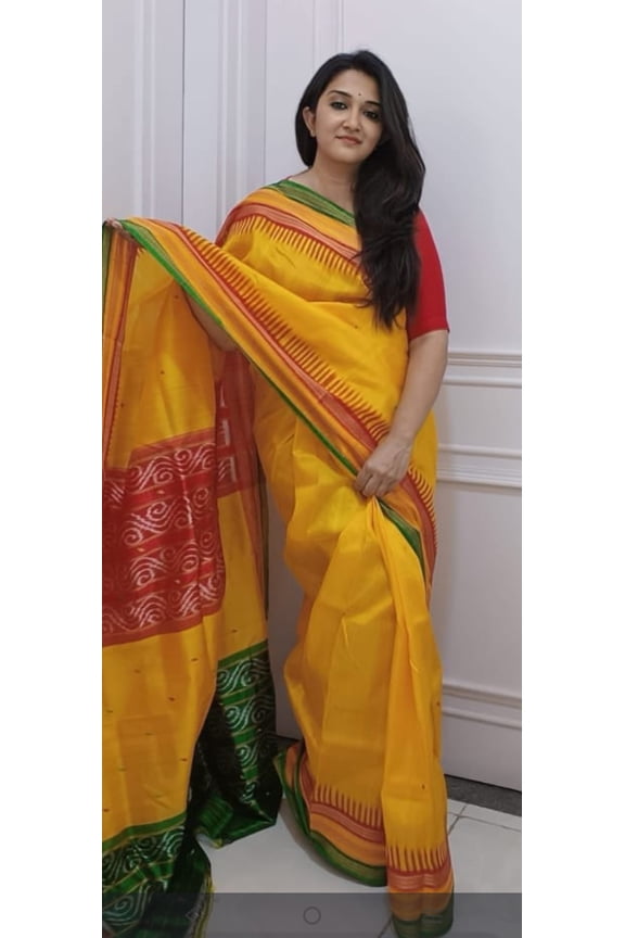 Buy Authentic Handcrafted Odisha Sambalpuri silk Sarees Online Elegant khandua silk sarees with intricate weaving