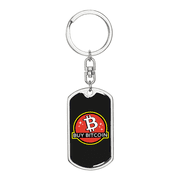 Buy Bitcoin Crypto Dog Tag Keychain Stainless Steel Silver Tone or Gold Tone