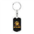 thumbnail image 1 of Buy Bitcoin King Crypto Stainless Steel or 18k Gold Premium Swivel Dog Tag Keychain, 1 of 16