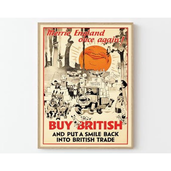 Buy British Trade Vintage Ad Retro Poster, Living Room, Gallery Wall ...