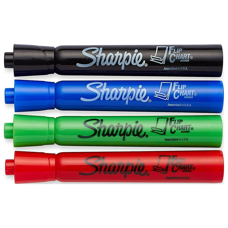 Sharpie Flip Chart Markers - Bullet Marker Point Style - Assorted Water  Based Ink - Assorted Barrel - 4 / Set